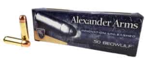 Alexander Arms 50 Beowulf Ammunition 350 Grain Plated Round Shoulder 20 Rounds