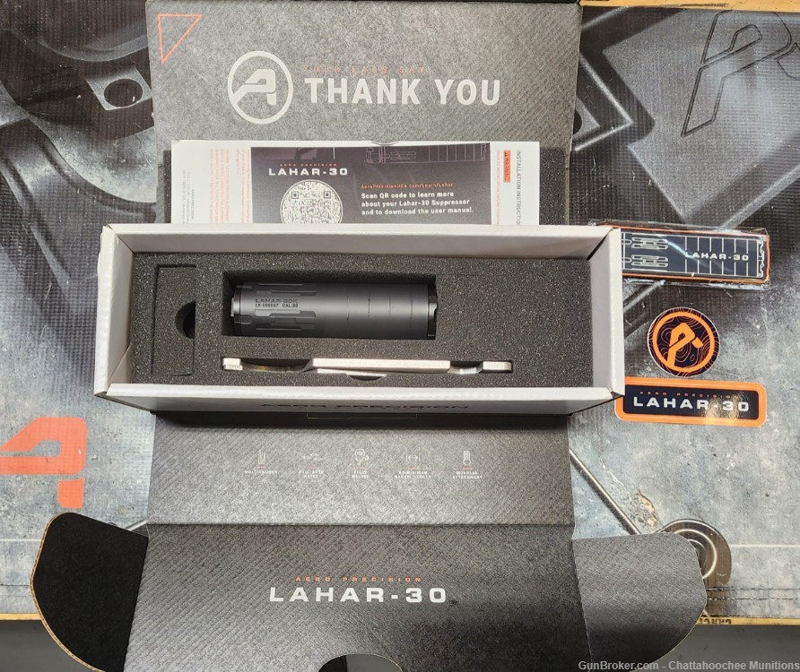 Aero Precision LAHAR 30K Direct Thread Suppressor 1/2-28 Multicaliber ...