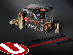 Underwood 12.7X42 - DESIGNED FOR USE IN 50 BEOWULF® FIREARMS: 350GR. UW557 FULL METAL JACKET-FLAT NOSE FULL METAL JACKET HUNTING AMMO